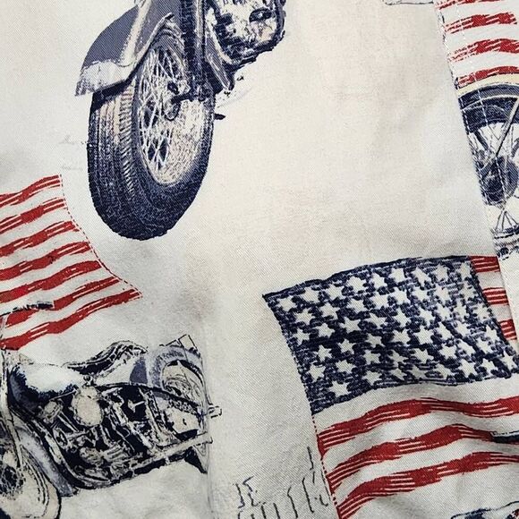 North River Outfitters button front long sleeve shirt flag motorcycle Large - Picture 5 of 9